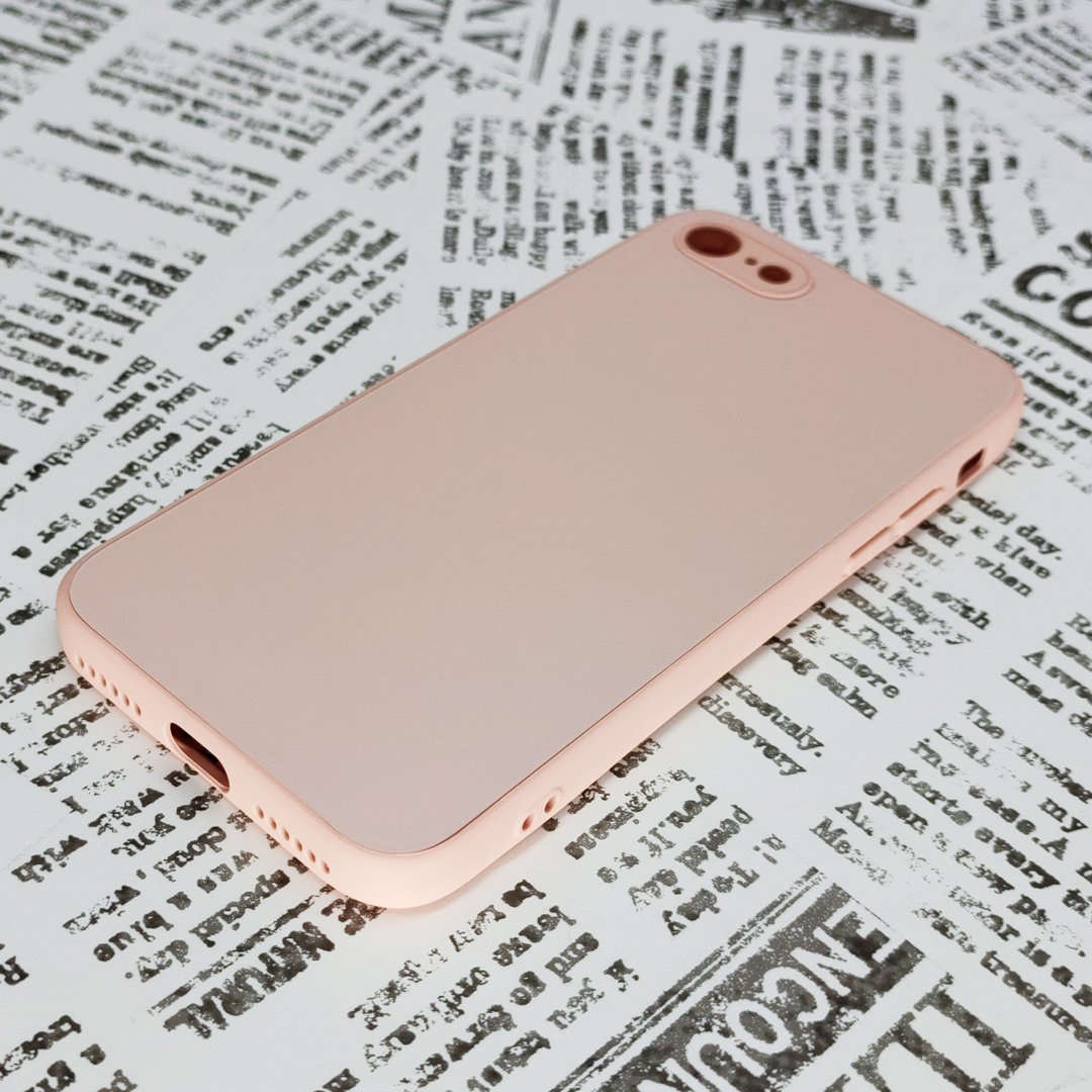 iPhone 7/8/SE ガラス背面シリコンケース [29]ピンク (4)_画像7