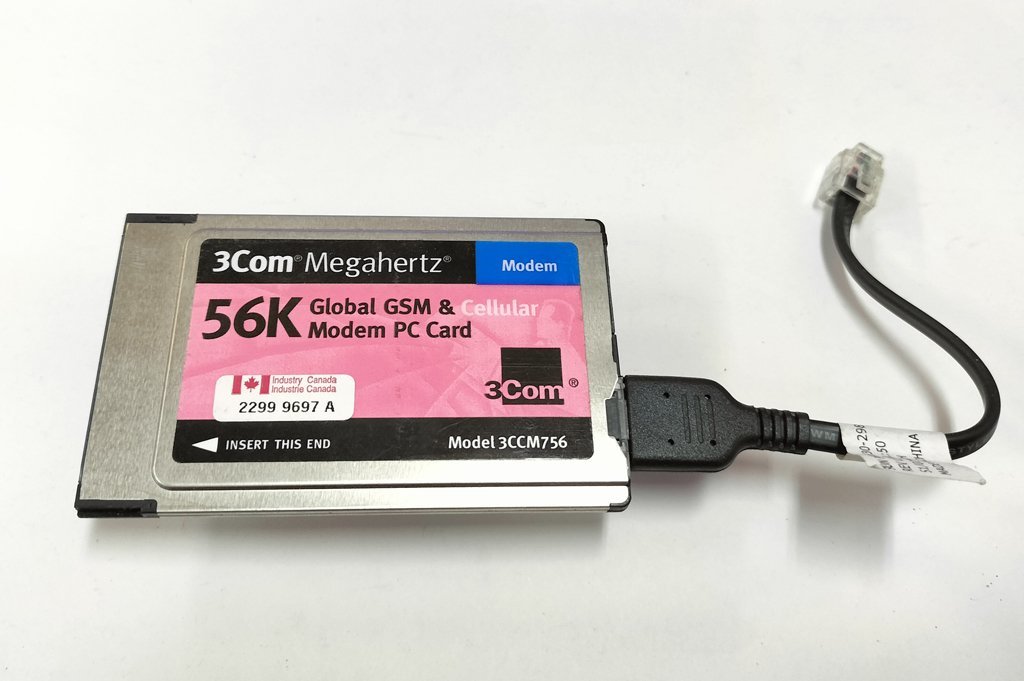 3Com 3CCM756 Megahertz 56K Global GSM & Cellular Modem PCMCIA PC カード_画像1