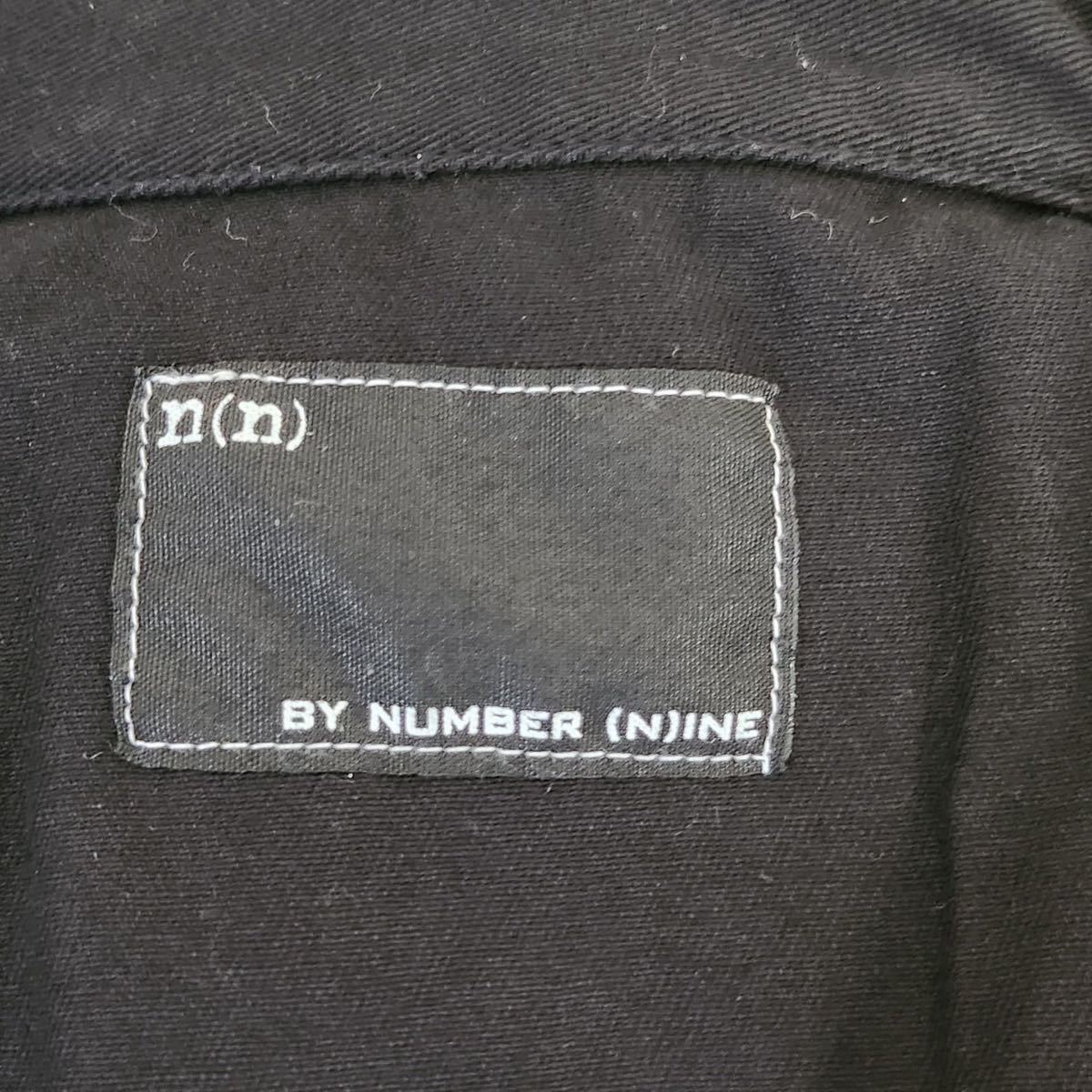 NUMBER (N)INE ナンバーナイン 襟付きシャツ 長袖シャツ ブラック 無地 コットン100 サイズ3 M メンズ【NK5307】_画像7