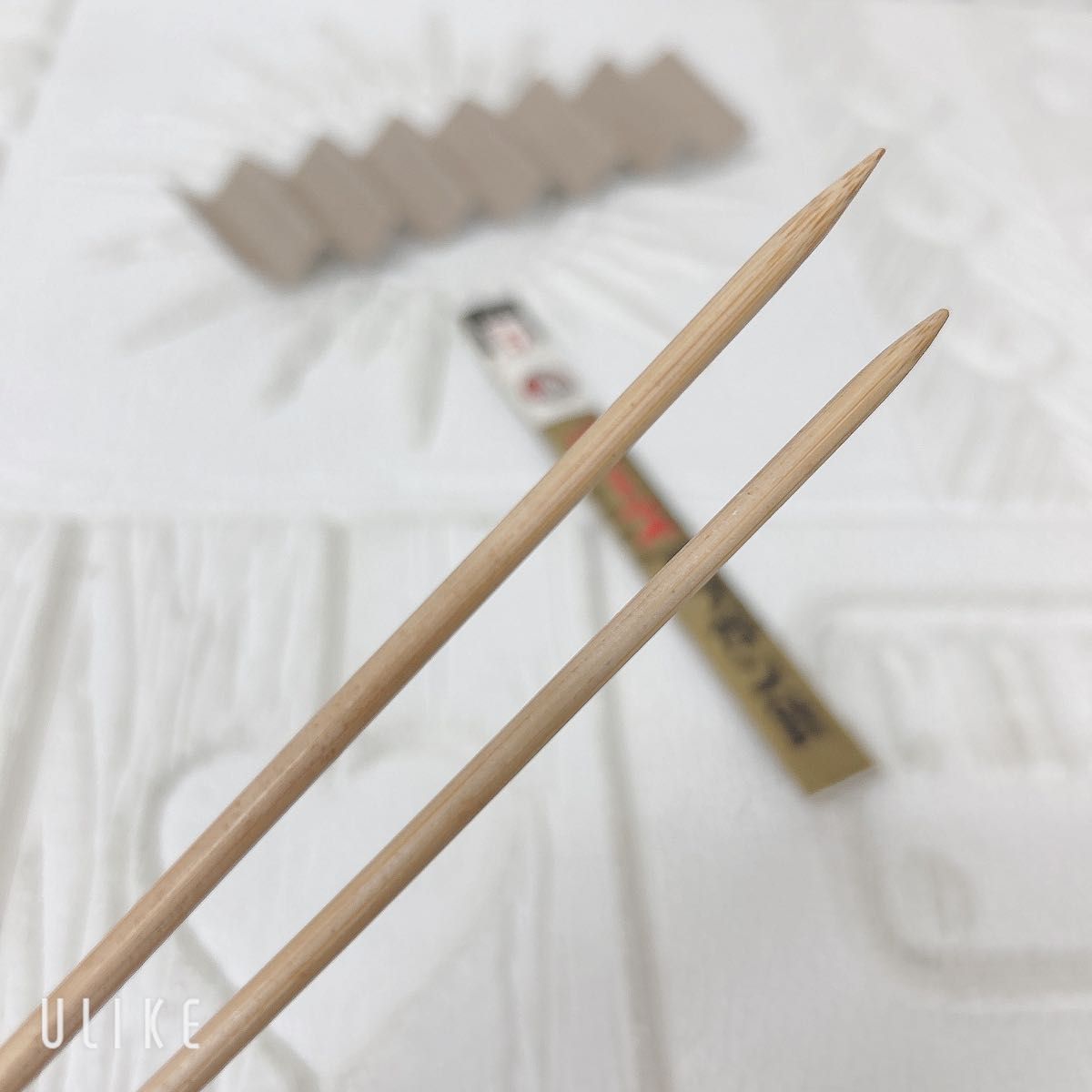 未使用品 日本製 ピース アフガン針 片かぎ 5号 2本セット アフガン編み針 竹製 手芸用品 編み物 ニット 毛糸