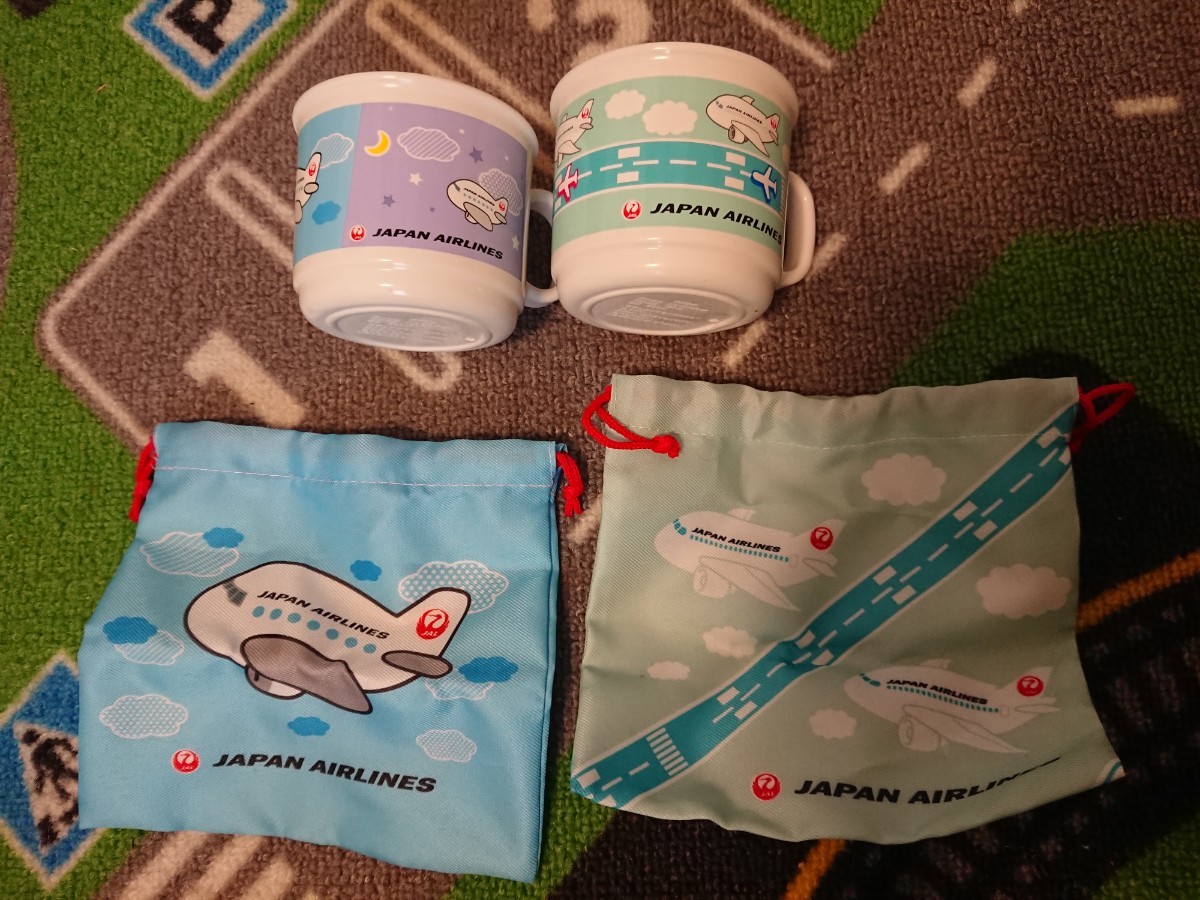 日本航空 JAL キッズ コップ マグカップ 巾着袋 2つセット _画像4