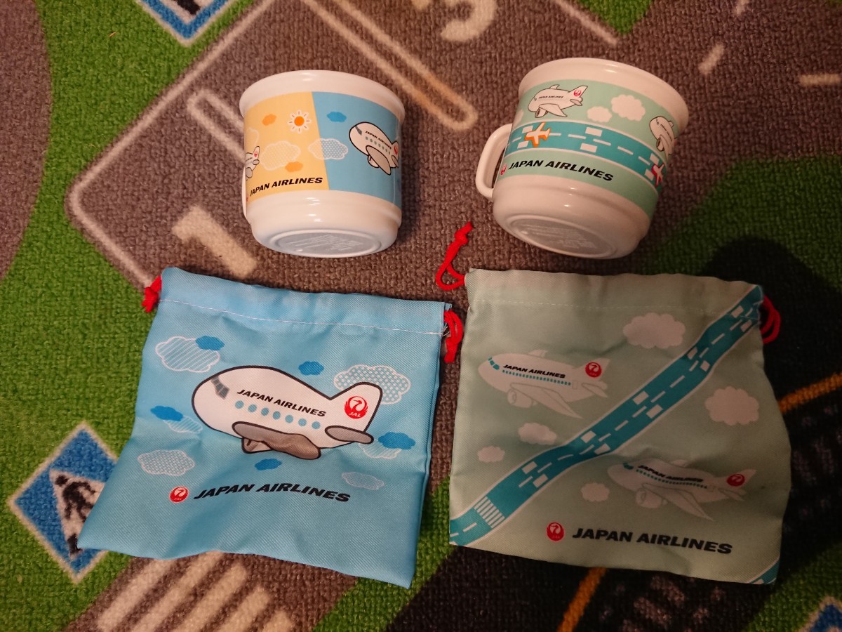 日本航空 JAL キッズ コップ マグカップ 巾着袋 2つセット _画像5
