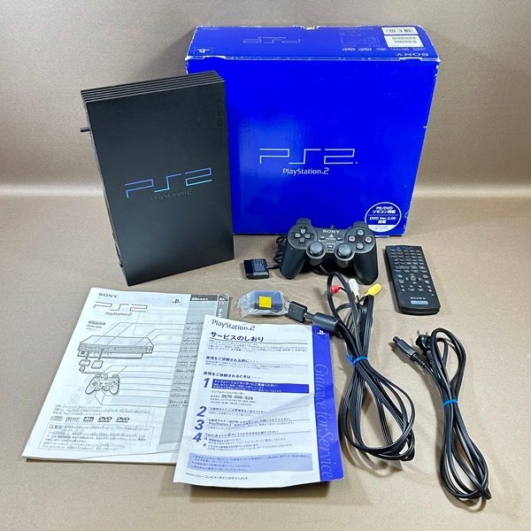 XA548●【 SONY Playstation2 本体 SCPH-18000 リモコン同梱 】 起動確認済み / 外箱・説明書付_画像1