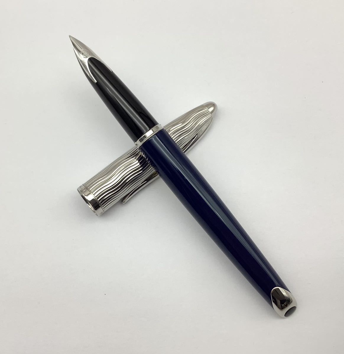 36 万年筆 WATERMAN ウォーターマン カレン・デラックス ペン先 18K 750 F 筆記可能 筆記用具 文房具_画像1