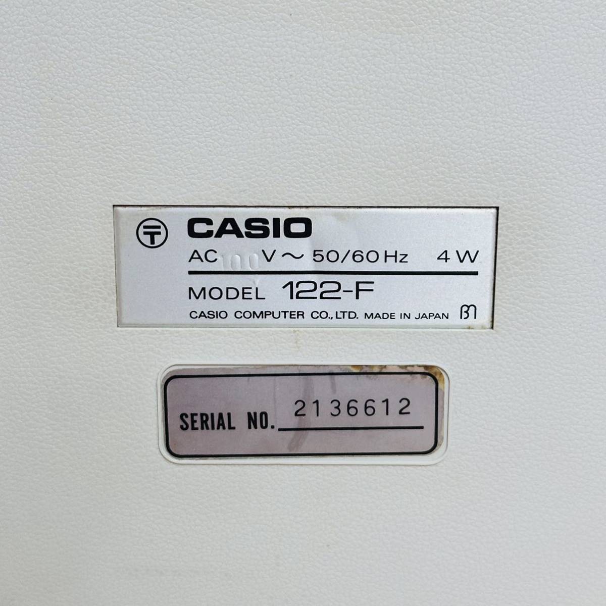 動作確認済 CASIO カシオ 蛍光管電卓 122-F 電源コード付き_画像4