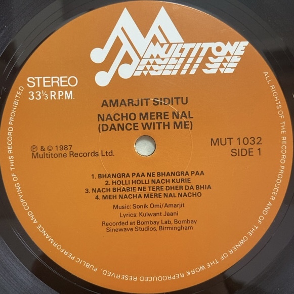 AMARJIT SIDHU SAYS NACHO MERE NAL (DANCE WITH ME) LP_画像3