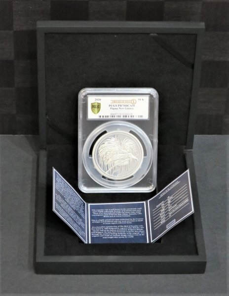 【1022】最高鑑定 パプアニューギニア 2020年 50キナ5オンスプルーフ銀貨の画像8