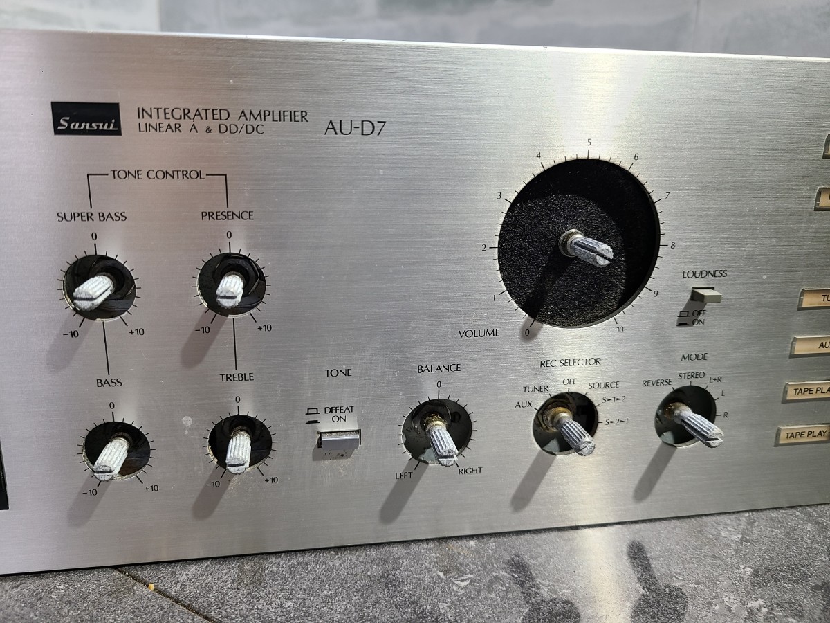 [ junk ] tube 1Y222 Sansui INTEGRATED AMPLIFIER LINEAR A&DD/DC pre-main amplifier AU-D7 electrification OK