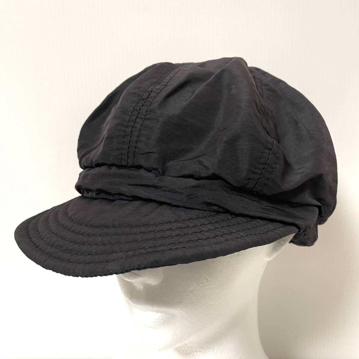 USA製 NEW YORK HAT ニューヨークハット ナイロンハンチング帽 ブラック Lサイズ_画像1