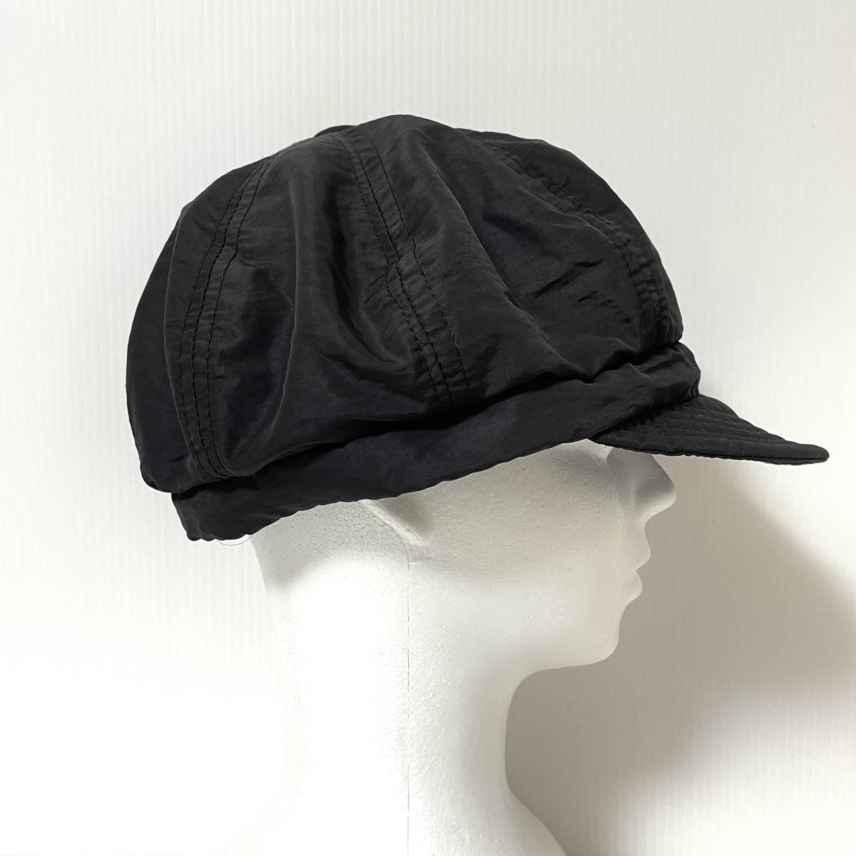 USA製 NEW YORK HAT ニューヨークハット ナイロンハンチング帽 ブラック Lサイズ_画像4