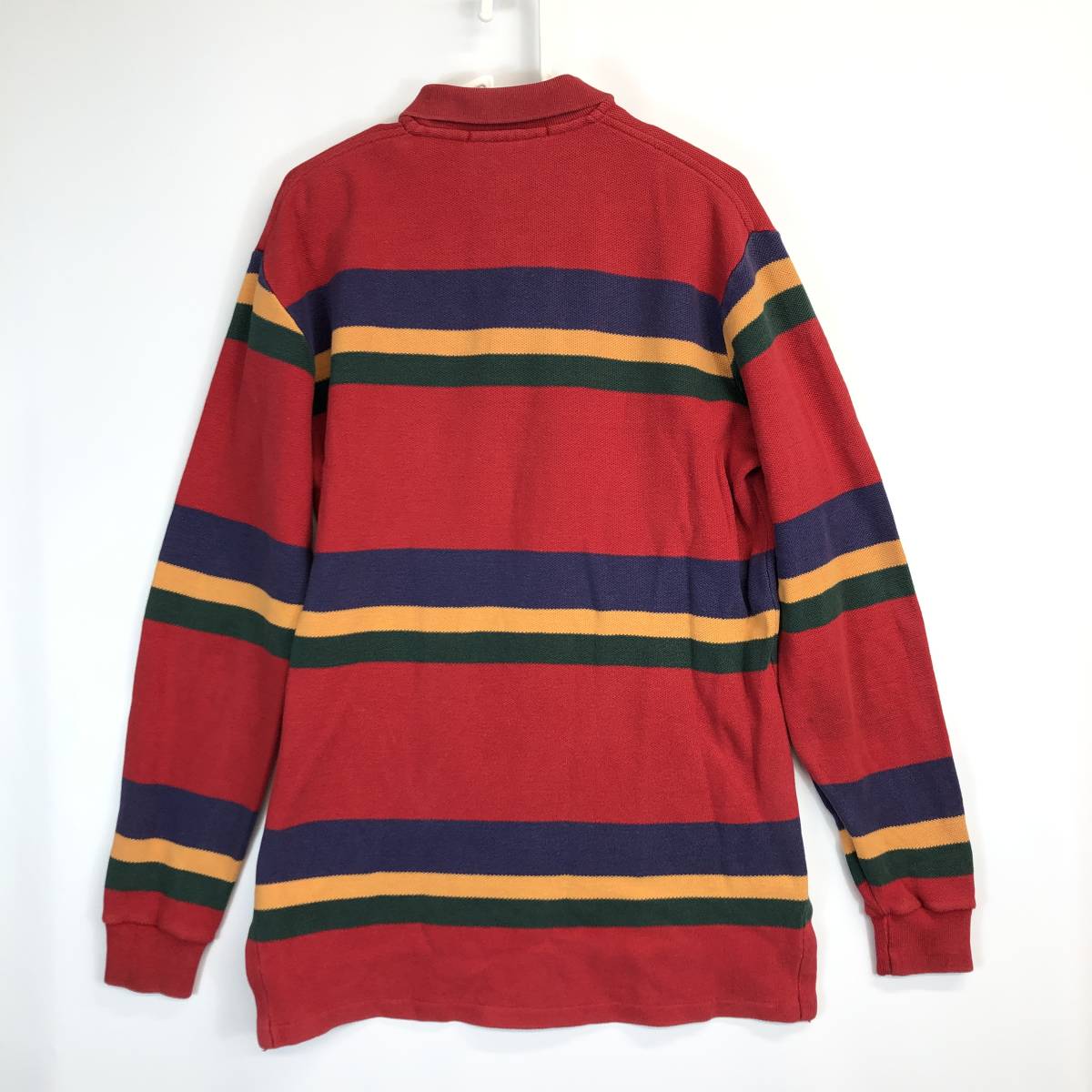 90s USA製 Ralph Lauren ラルフローレン 長袖ポロシャツ Sサイズ 厚手生地 ラガーシャツ