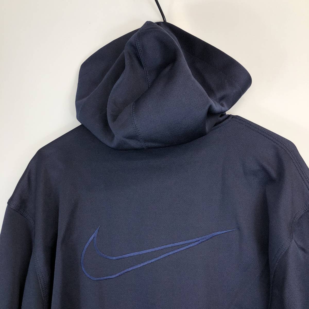 90s 銀タグ NIKE ナイキ ハーフジップ プルオーバーパーカー ネイビー 