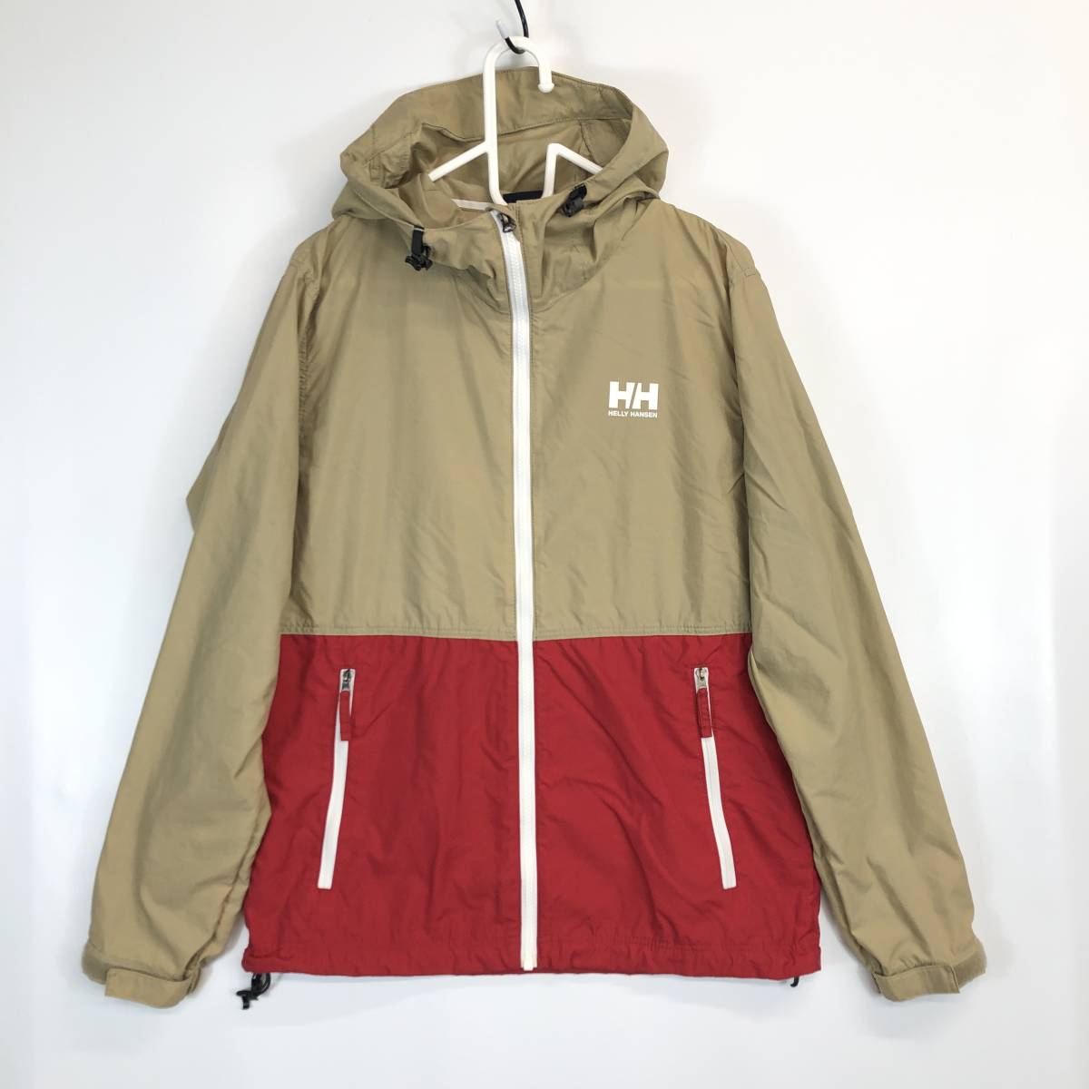 ヘリーハンセン HELLY HANSEN HOE11270 SPベルゲンジャケット ナイロンパーカー ベージュ レッド Mサイズ メンズ