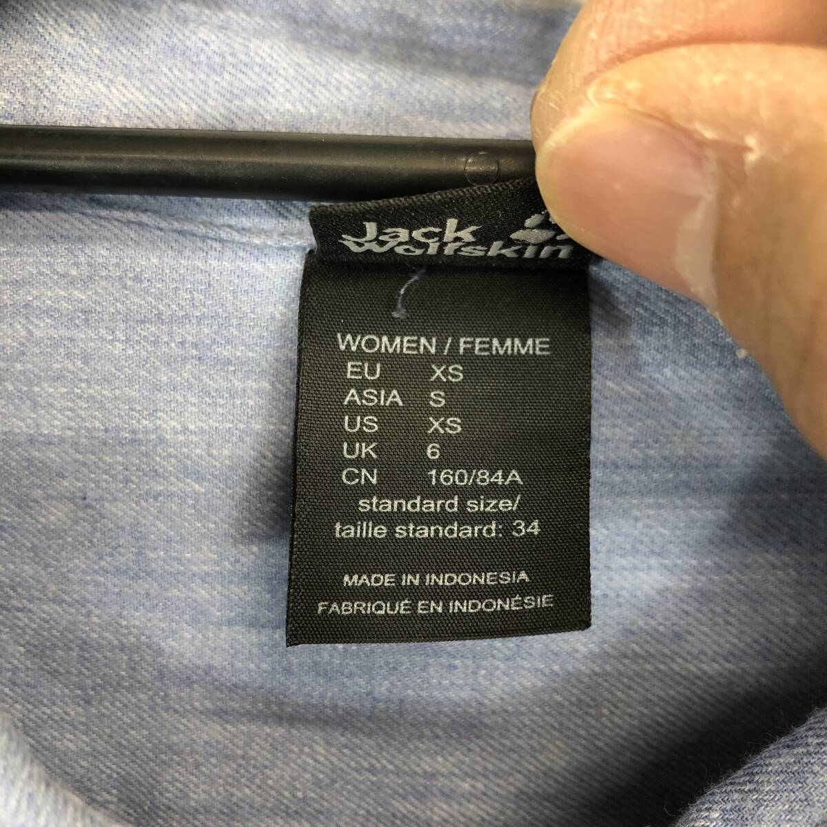 ジャックウルフスキン Jack Wolfskin 長袖ボタンシャツ レディースSサイズ 19EB007246 オーガニックコットンの画像3