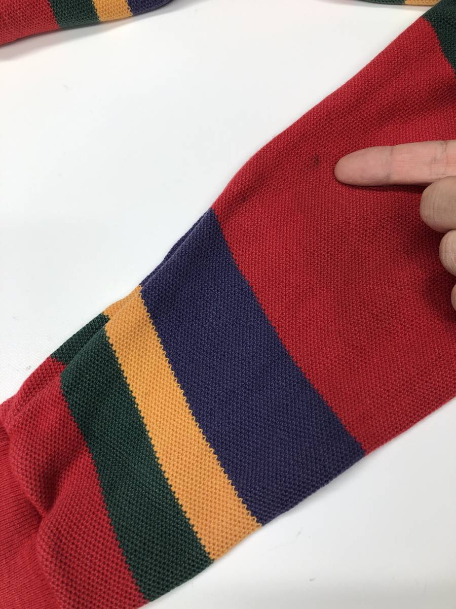 90s USA製 Ralph Lauren ラルフローレン 長袖ポロシャツ Sサイズ 厚手生地 ラガーシャツ