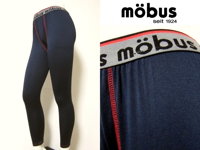 ☆送料込☆新品★mobus / メンズ★保温インナー★L★裏起毛レギンス★ネイビー★_画像1