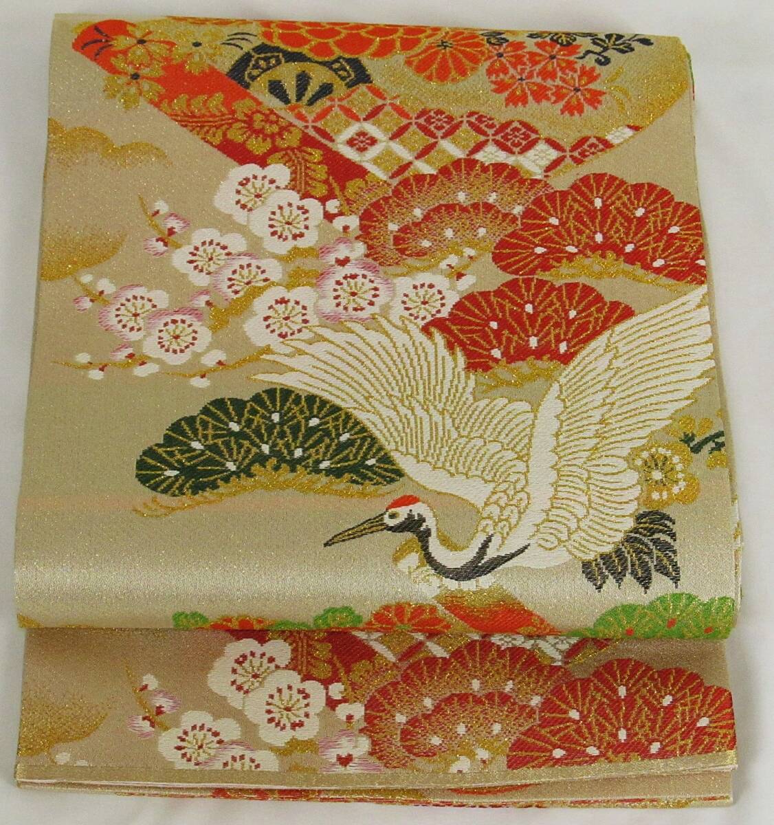 オンラインショップ 人物 名品 丸帯 御所車 【中古】 正絹 金色 箔 オンラインショップ 人物 名品 丸帯 御所車 【中古】 正絹 金色 箔