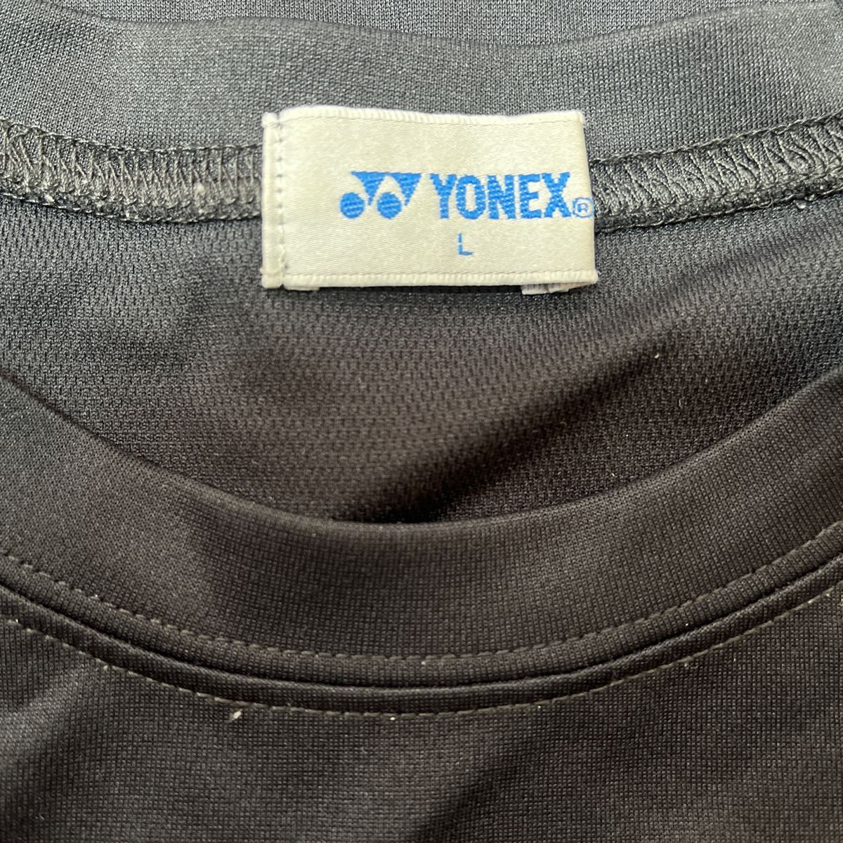 YONEX ヨネックス 半袖 Tシャツ プラクティスシャツ Lサイズ ブラック ポリエステル_画像3