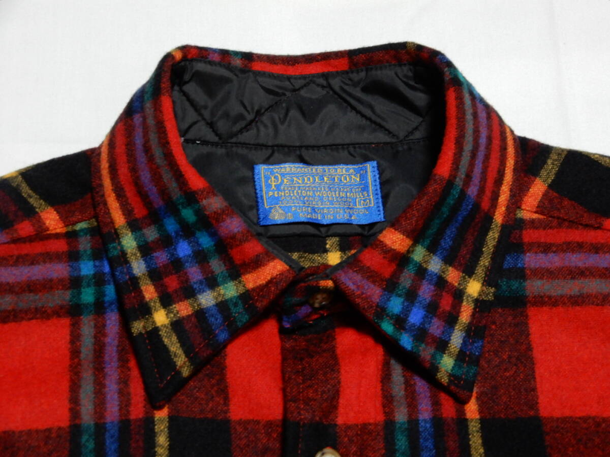 70～80'sヴィンテージ　USA製　PENDLETON/ペンドルトン　ウール チェックシャツ　M　デッドストック（未使用）_画像2