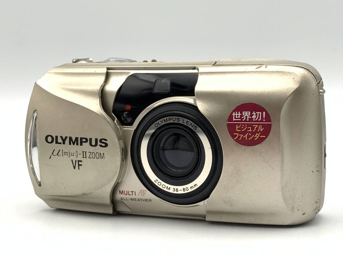 Olympus μ mju Ⅱ Zoom VF / μⅡ 110 / μ ブラック コンパクトフィルムカメラ 3点セット ジャンク【1円〜】_画像3