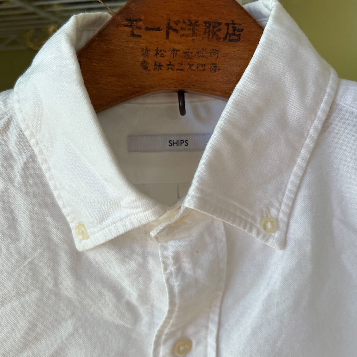日本製　シップス　ボタンダウン　オックスフォードシャツ　白　M_画像3