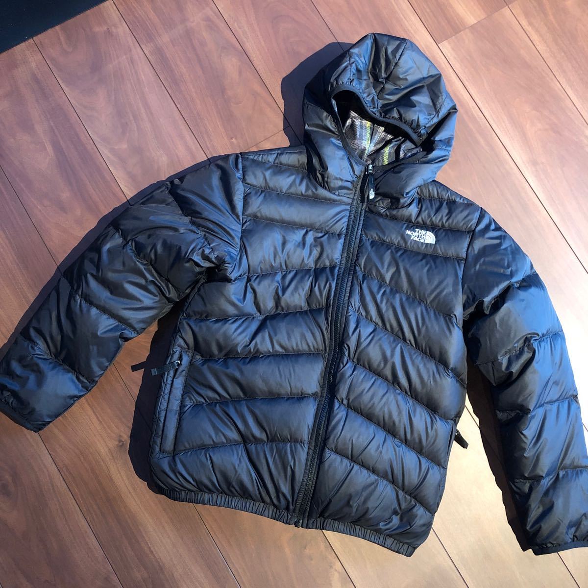 【美品】THE NORTH FACE ノースフェイス リバーシブルダウンジャケット ブラック　ボーイズL/G（14/16）