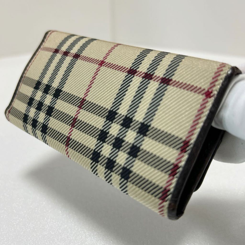 ☆良品☆ ◆BURBERRY バーバリー◆ キーケース 5連　キャンバス×レザー　ブラウン×ノバチェック　TI764 DH54 【USED】0214B_画像4