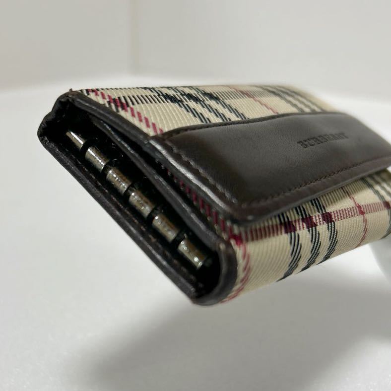 ☆良品☆ ◆BURBERRY バーバリー◆ キーケース 5連　キャンバス×レザー　ブラウン×ノバチェック　TI764 DH54 【USED】0214B_画像5