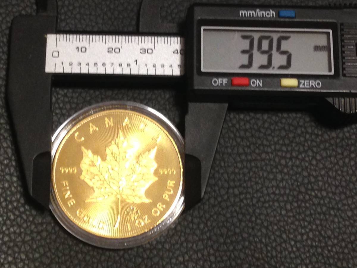 Z151-16)海外丸形記念金貨、コイン、メダル*2021年カナダ紅葉　モミジ*参考品1枚　ゴールド_画像1