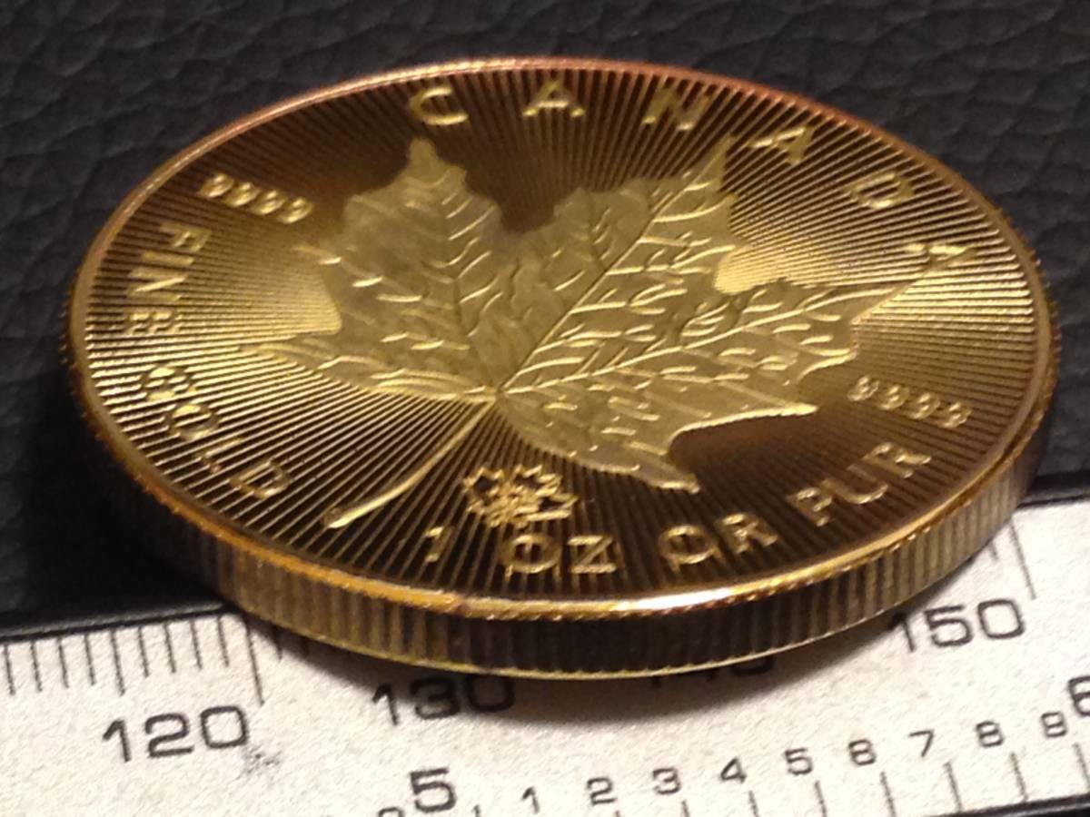 Z151-16)海外丸形記念金貨、コイン、メダル*2021年カナダ紅葉　モミジ*参考品1枚　ゴールド_画像4