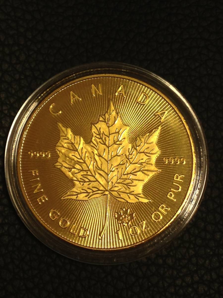 Z151-16)海外丸形記念金貨、コイン、メダル*2021年カナダ紅葉　モミジ*参考品1枚　ゴールド_画像2