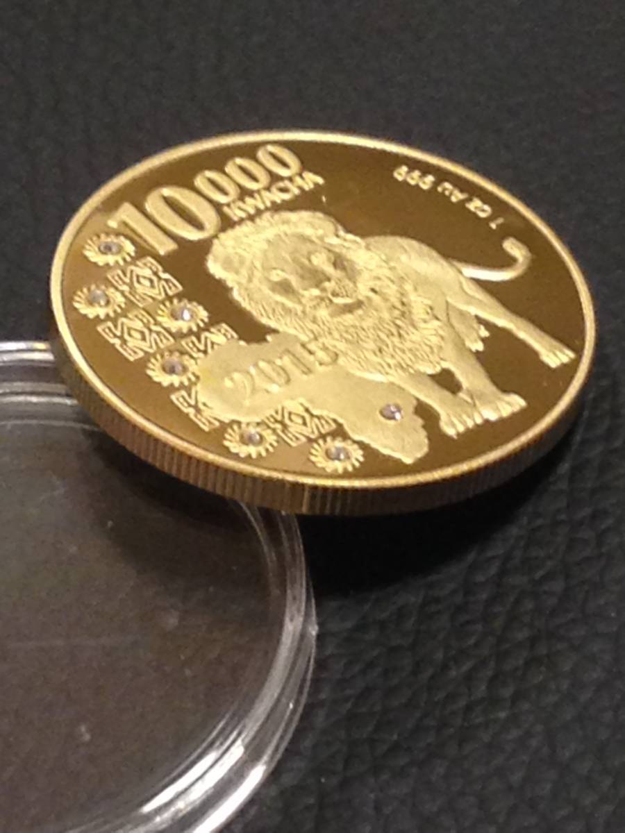 Z16-21)海外丸形記念金貨、コイン、メダル*2015アフリカ　ライオン*参考品1枚　ゴールド_画像3