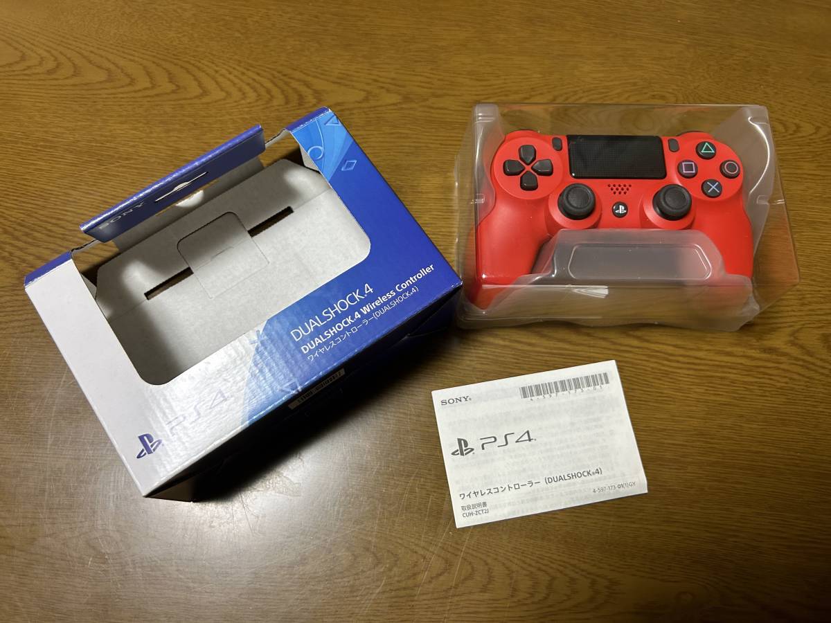 PS4 ワイヤレスコントローラー (DUALSHOCK 4) マグマ ・ レッド 【純正品】 中古_画像2