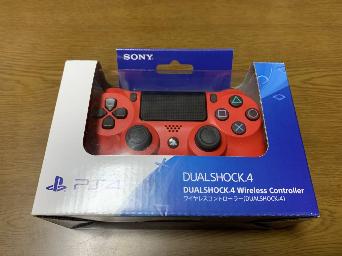 PS4 ワイヤレスコントローラー (DUALSHOCK 4) マグマ ・ レッド 【純正品】 中古_画像1