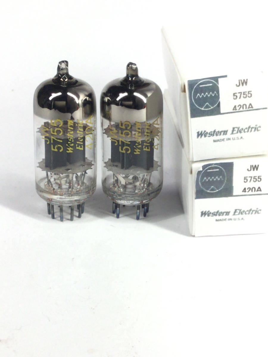 17001　Western　Electric　420A　JW　5755　同一ロット　2本　未使用　真空管。_画像1