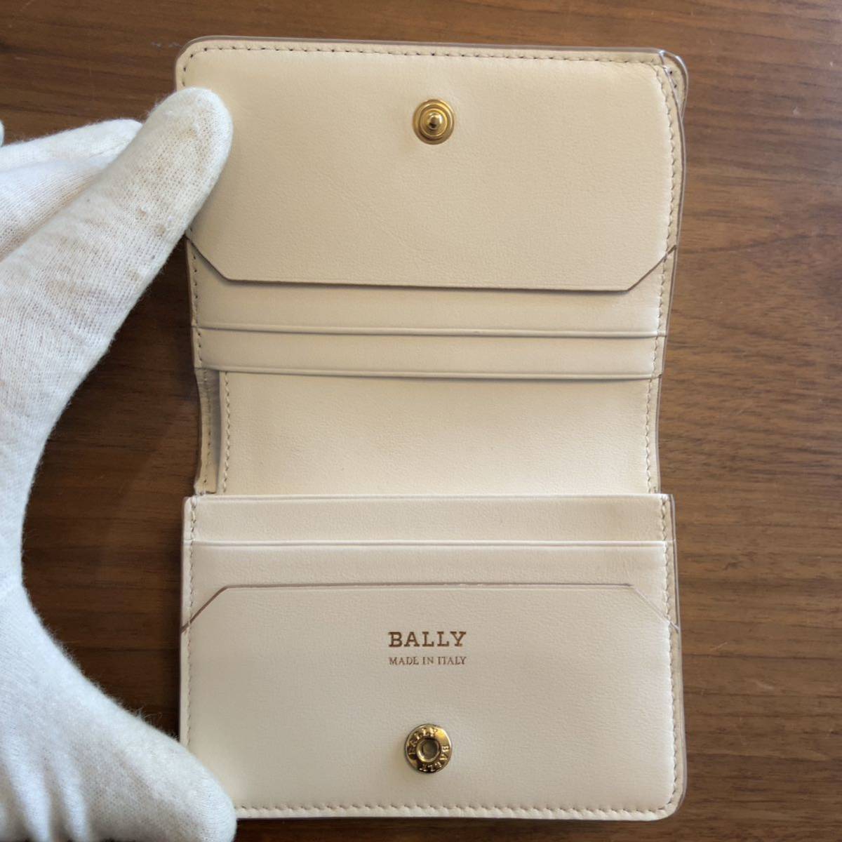 [ new goods ]BALLY leather compact wallet Mini purse 