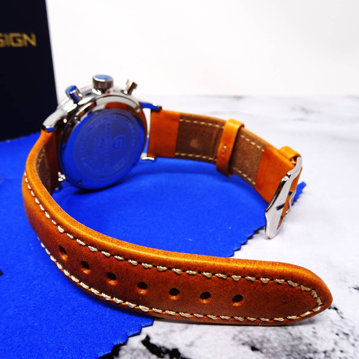 送料無料：新品・パガーニ腕時計メンズ・VK67クロノグラフクォーツ式スモールセコンドビジネスモデル腕時計 ・本革ベルト・PD-2720_画像5