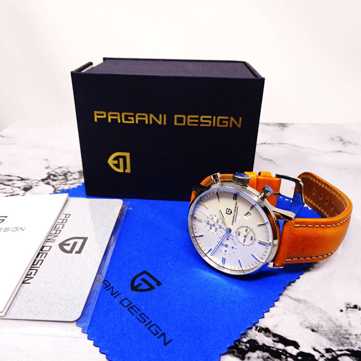 送料無料：新品・パガーニ腕時計メンズ・VK67クロノグラフクォーツ式スモールセコンドビジネスモデル腕時計 ・本革ベルト・PD-2720_画像8