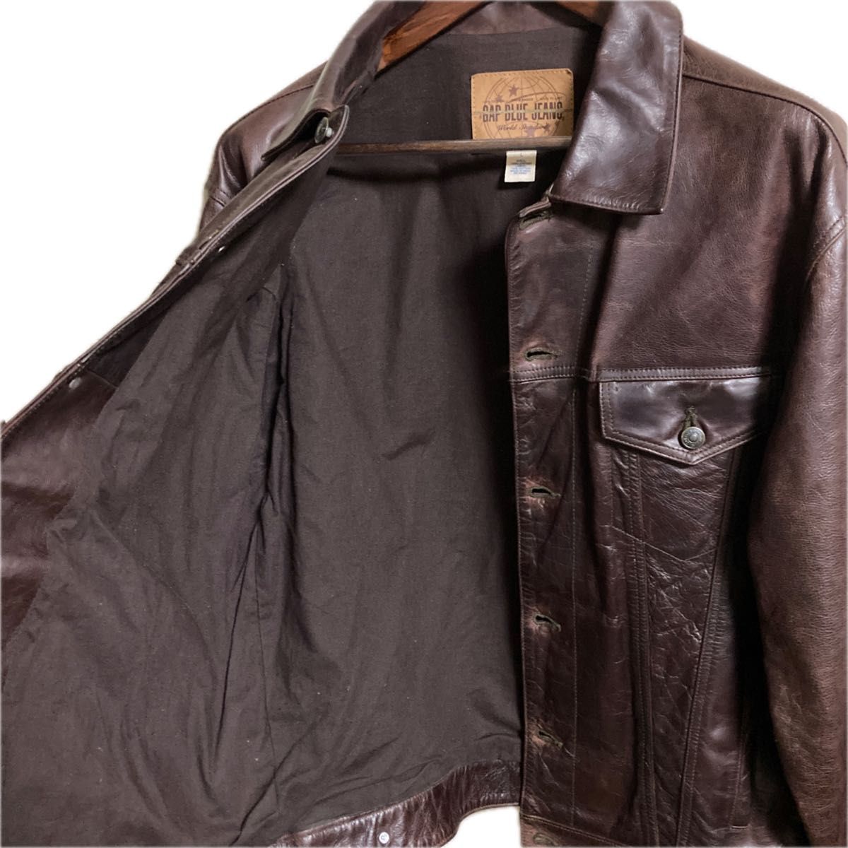 OLD GAP レザージャケット Gジャン 本革 Lサイズ ダークブラウン OLD GAP レザージャケット Gジャン 本革 Lサイズ ダークブラウン