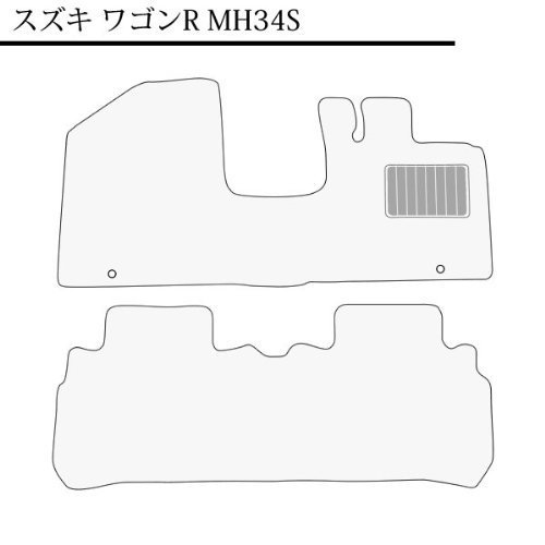 スズキ ワゴンR MH34S フロアマット チェック ホワイト