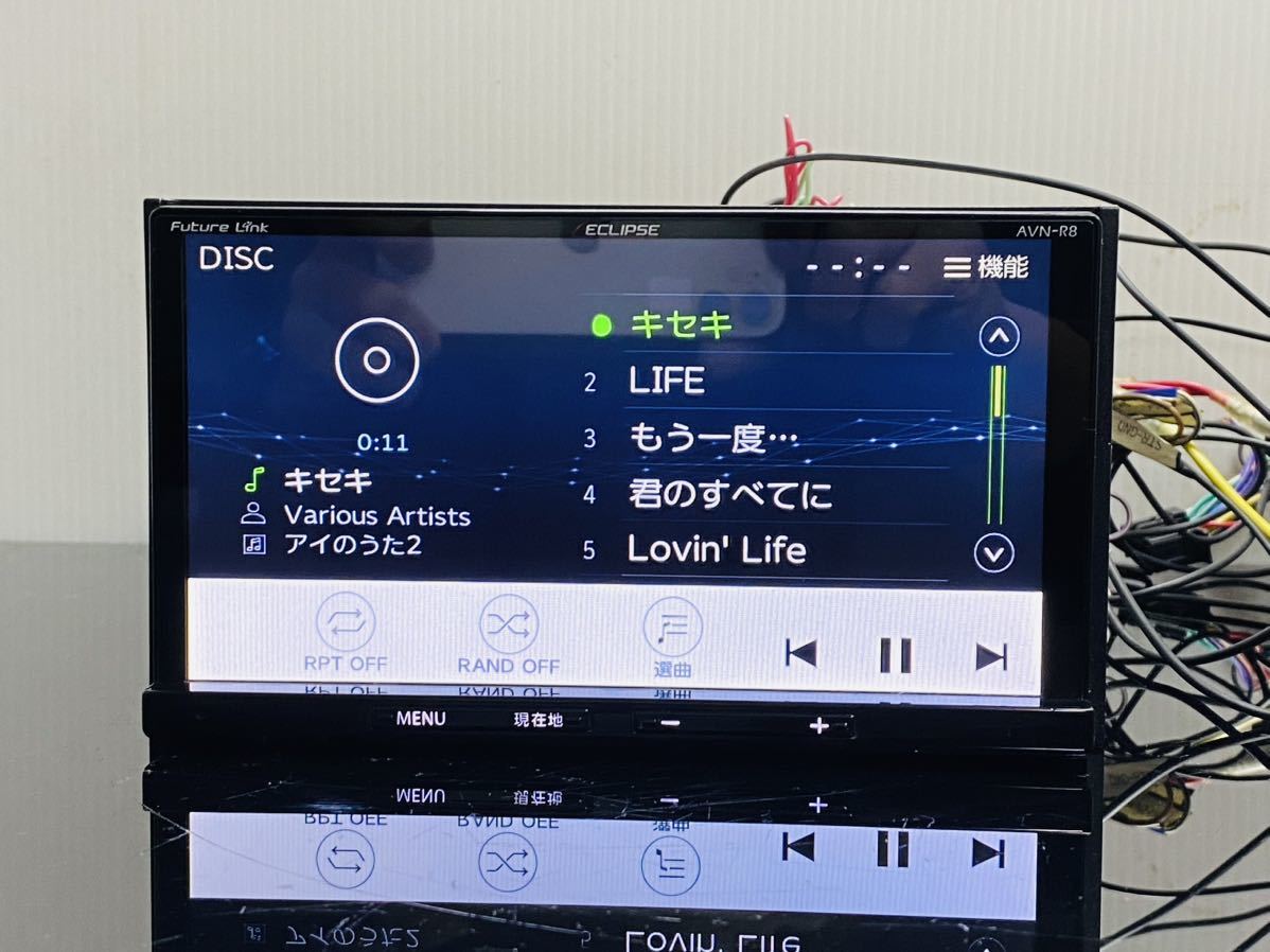 AVN-R8 イクリプス 4chフルセグTV Bluetoothオーディオ CD→SD録音 DVD SDオーディオ 純正未使用アンテナセット 送料無料_画像3