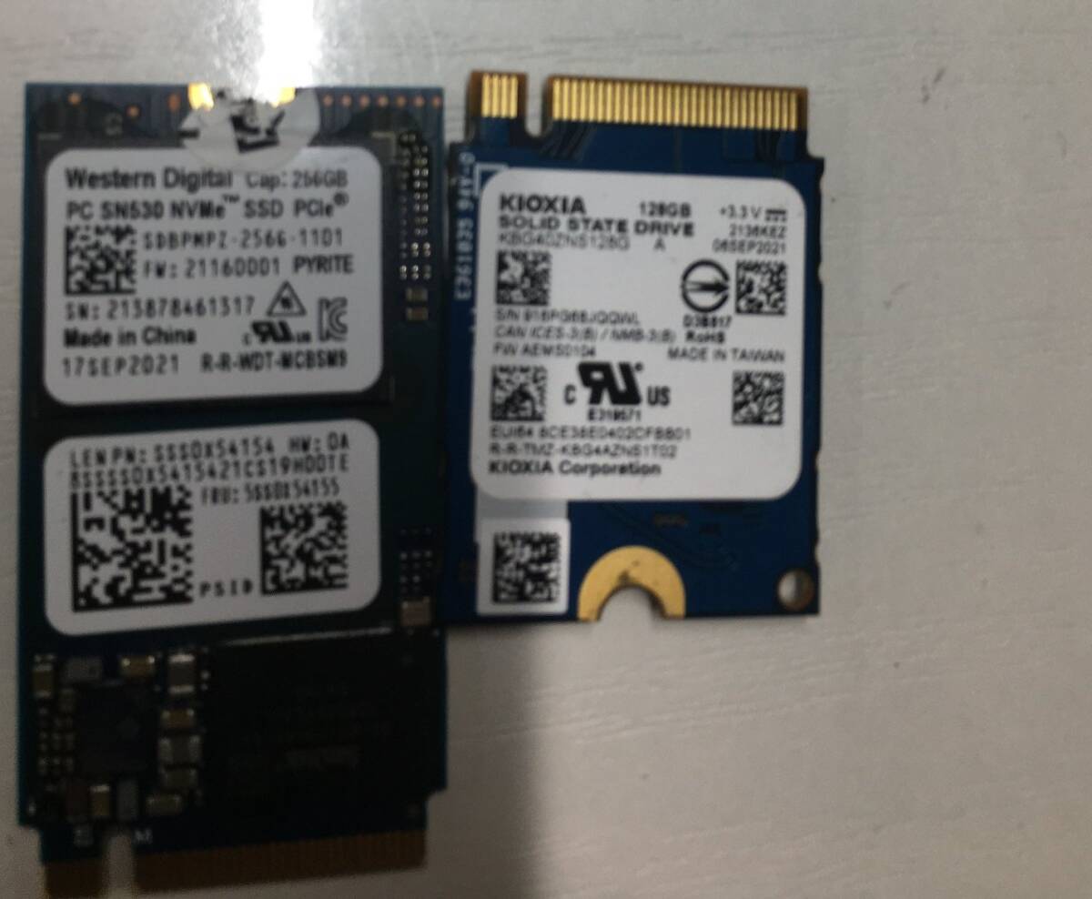 SSD　M.2 爪2つ　　小サイズ　ｘ２つセット　　128GB　256GB　セット　SN530　ネコポス発送_画像2