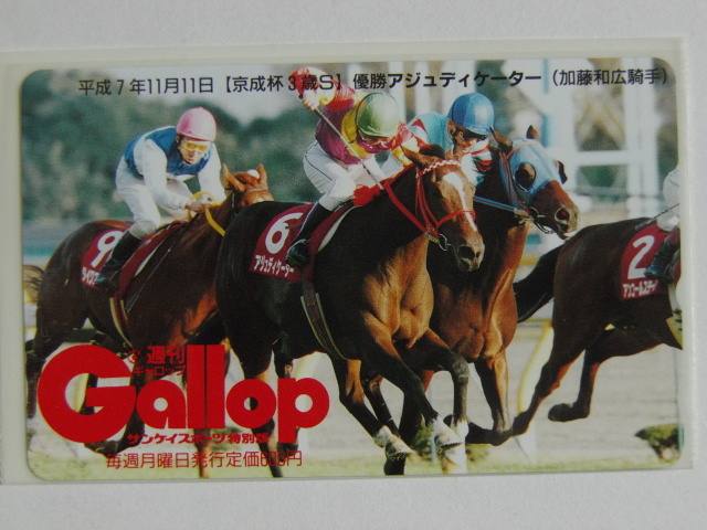 未使用テレカ　アジュディケーター　京成杯3歳S　週刊Gallop　週刊ギャロップ　_画像1