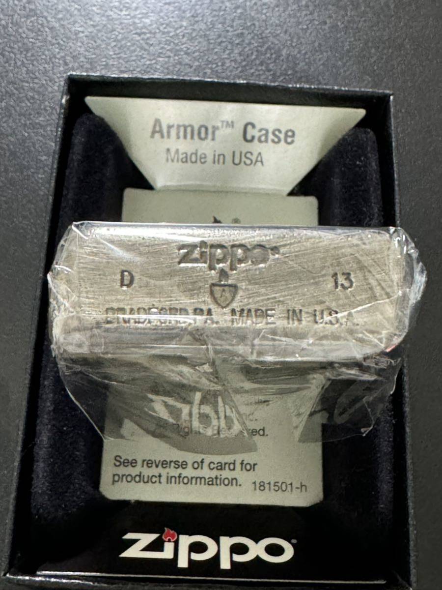 zippo feather Armor Case フェザー アーマー 初期型 2013年製 Heavy Wall 特殊加工品 羽 筆記体 デットストック ケース 保証書_画像3