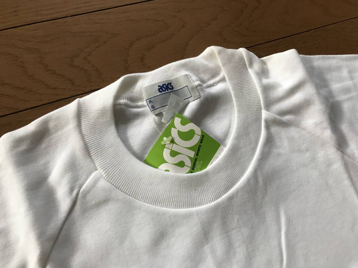 当時物　未使用　デッドストック　アシックス　ジェレンク　半袖Tシャツ　クールネック　体操服　サイズ：O　　HF1306_画像6