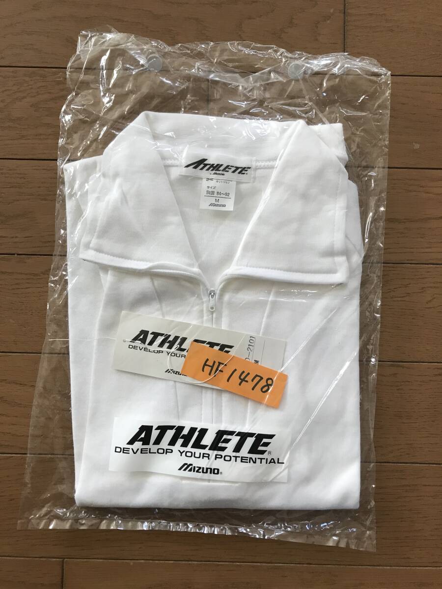  that time thing unused dead stock Mizuno Mizuno ATHLETE gym uniform short sleeves collar attaching half Zip product number :67HD-2101 size :M HF1478