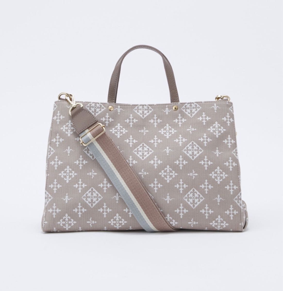 美品 russetラシット【2way】コットンジャガードトートバッグ 美品 russetラシット【2way】コットンジャガードトートバッグ