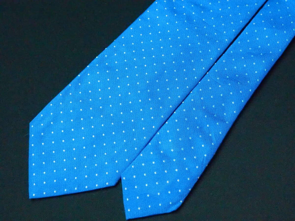  beautiful goods [HUGO BOSS Hugo Boss ]A1272 blue blue Italy made in Italy SILK brand necktie old clothes superior article 