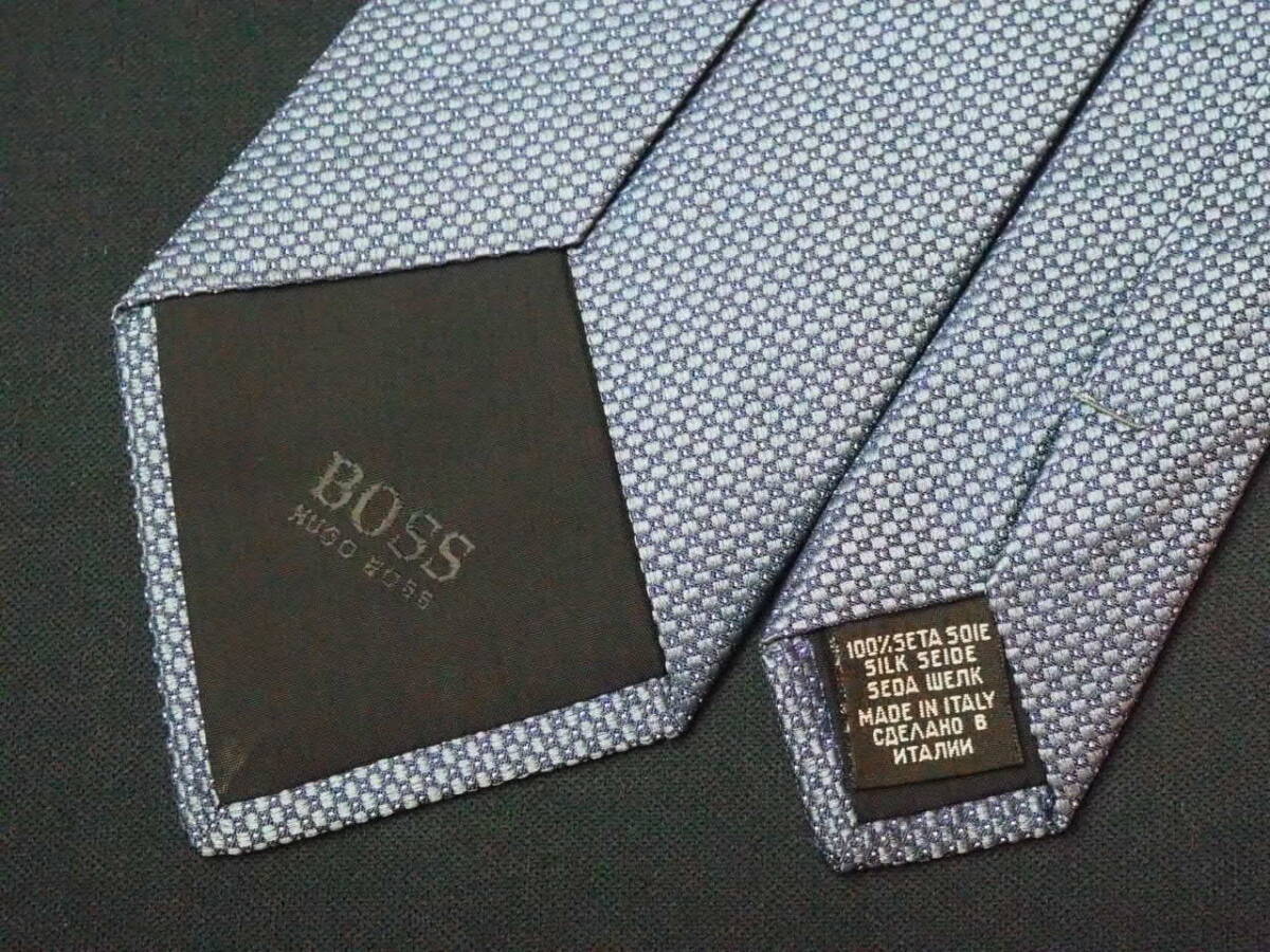  beautiful goods [HUGO BOSS Hugo Boss ]A1287 gray Italy made in Italy SILK brand necktie old clothes superior article 