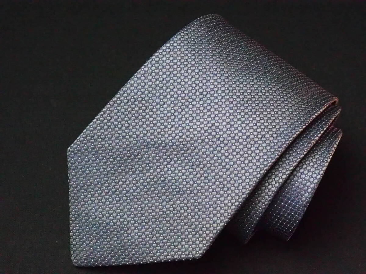  beautiful goods [HUGO BOSS Hugo Boss ]A1287 gray Italy made in Italy SILK brand necktie old clothes superior article 